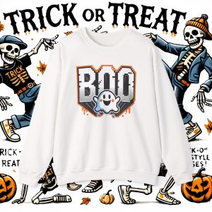 Ghostly Retro Halloween Sweatshirt